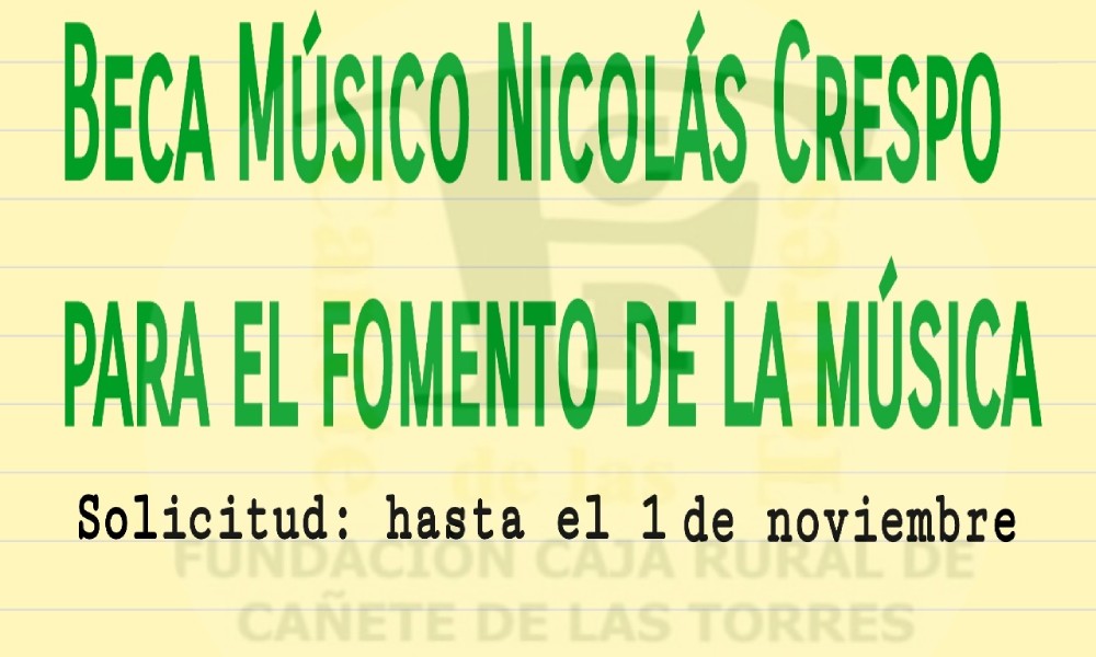 Becas Músico NICOLÁS CRESPO para el Fomento de la Música